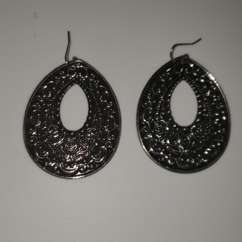 Black and silver earrings